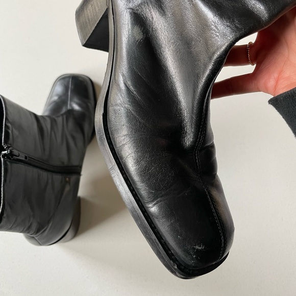 Black Vintage Square Toe Boots - Picture 9 of 9